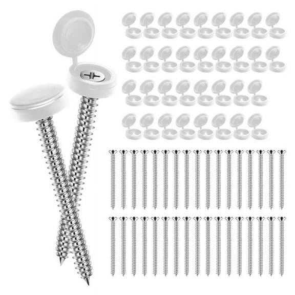 36 * #8 shutter screws 36 * screw caps-White