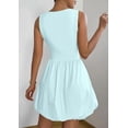 thumbnail image 3 of PRETTYGARDEN Summer Dresses for Women Casual Mini Short Cocktail Dress Sleeveless Tank Crew Neck Bubble Sundress Pockets, 3 of 8
