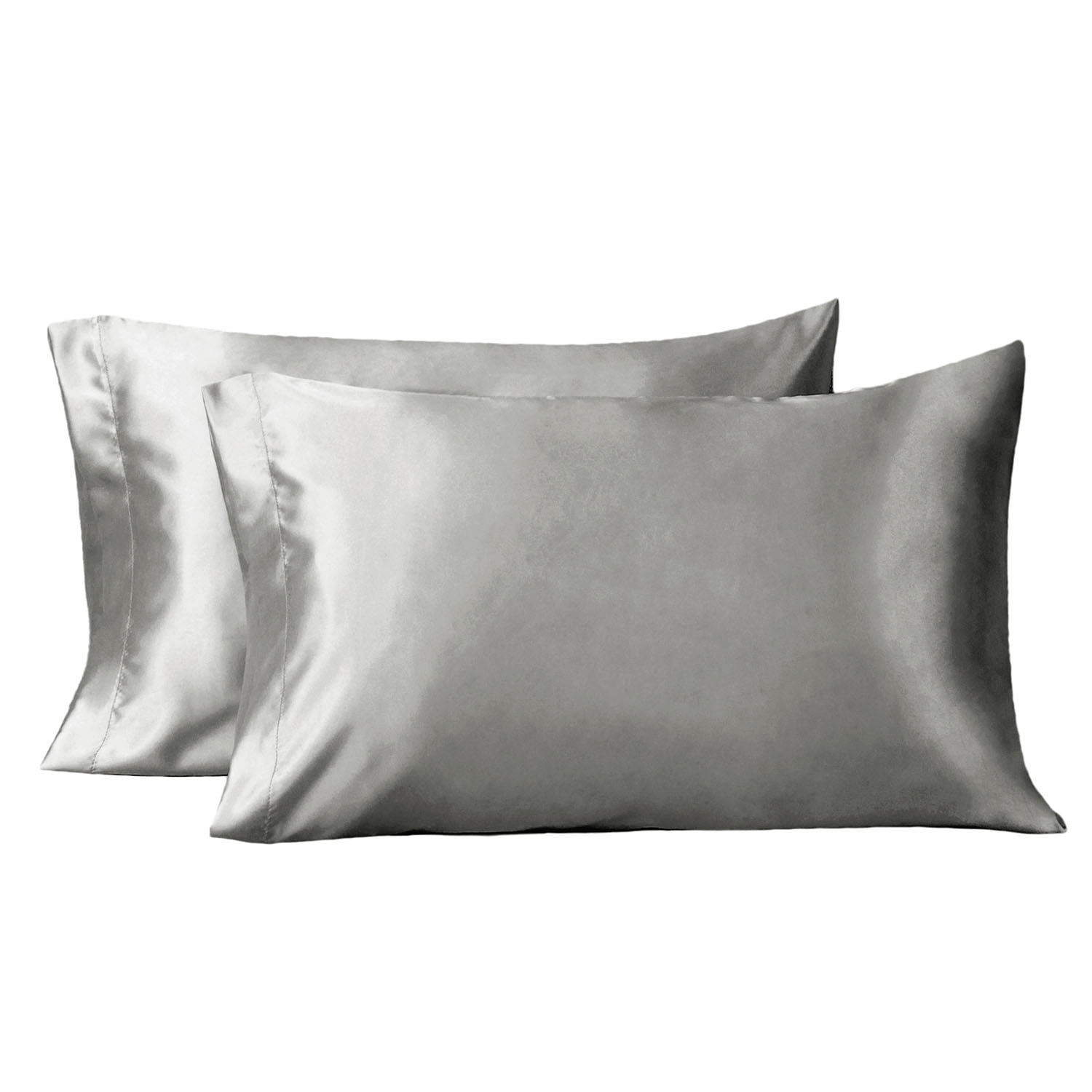 20x40 Hboemde 2-Pack Satin Pillowcases Set for Hair and Skin,Light Gray Pillow case Set of 2 Envelope Closure Pillowcases-King