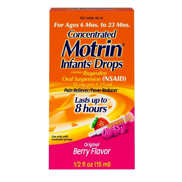Motrin Infants' Concentrated Drops, Fever Reducer, Ibuprofen, Berry