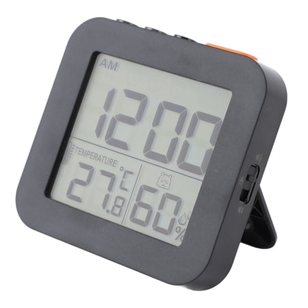 M Buder LCD Temperature Humidity Display Clock Multifunctional Snooze Electronic Alarm Clock for