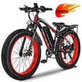 thumbnail image 2 of 26" Fat Tire Electric Bike for Adults, 1000W Motor (1500W Peak), 48V 15Ah Removable Battery, 34MPH High Speed Mountain Ebike, 60 Miles Long Range, Aluminum Alloy Frame, 2 of 8