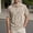 Beige, variant on Mens Polo Shirts Short Sleeve Quarter Button Up Tees Shirt Loose Fit Navy Men Fashion Tops
