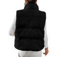 thumbnail image 6 of TGSLY Sherpa Fleece Vest Jacket for Women Warm Soft Stand Collar Zip Up Solid Color Coat Loose Casual Sleeveless Fall Winter Gilet with Pockets L, 6 of 8
