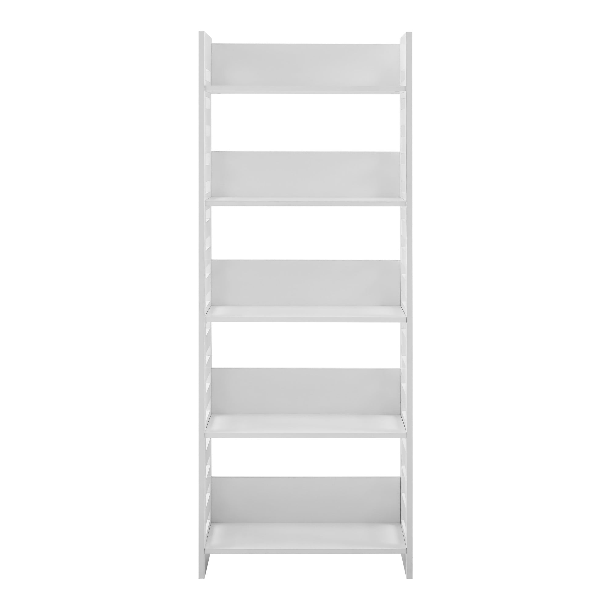 Manor Park Modern Mixed Material 5 Shelf Bookshelf, White