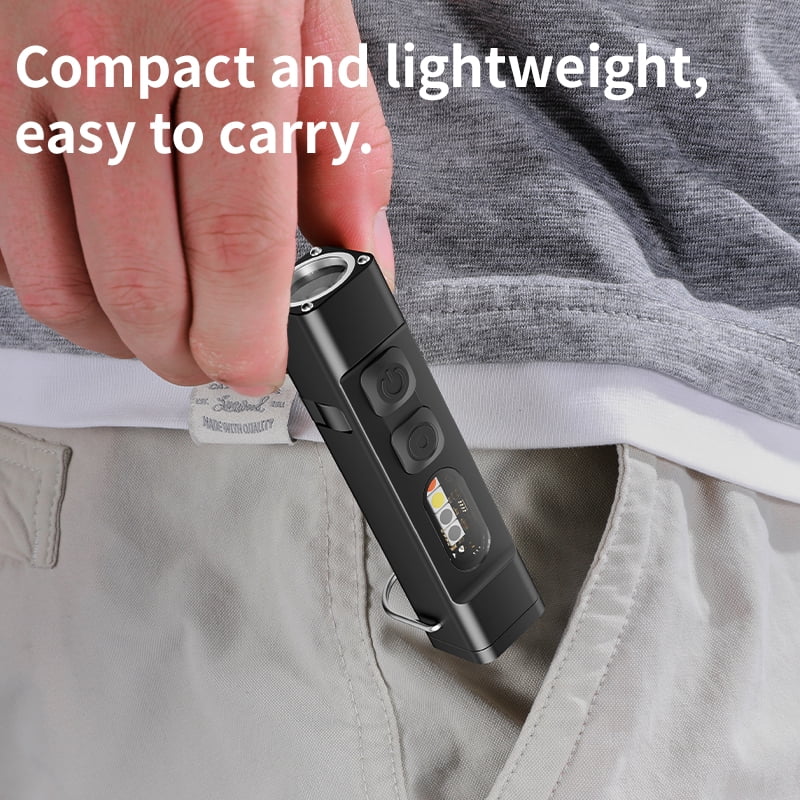 SKYFIRE 2PC Mini Flashlight Portable Pocket EDC LED Light Strip Keychain, 7 Modes, With Fire Starter Function, Suitable for Outdoor Camping, Hiking, Fishing, Light at Home, Emergency Use
