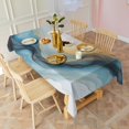 thumbnail image 3 of Blue Gold Marble Pattern Rectangle Tablecloth 60"x102",Waterproof Polyester Rectangle Table Cloth, Wipeable Spillproof Polyester Tablecloth for Dining, Camping, Indoor and Outdoor, 3 of 6