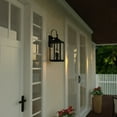 thumbnail image 6 of Old Town 2 Light Textured Black Transitional Outdoor Wall Lantern Clear Glass, 6 of 8