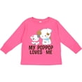 thumbnail image 3 of Inktastic My Pop Pop Loves Me Granddaughter Puppy Girls Long Sleeve Toddler T-Shirt, 3 of 5