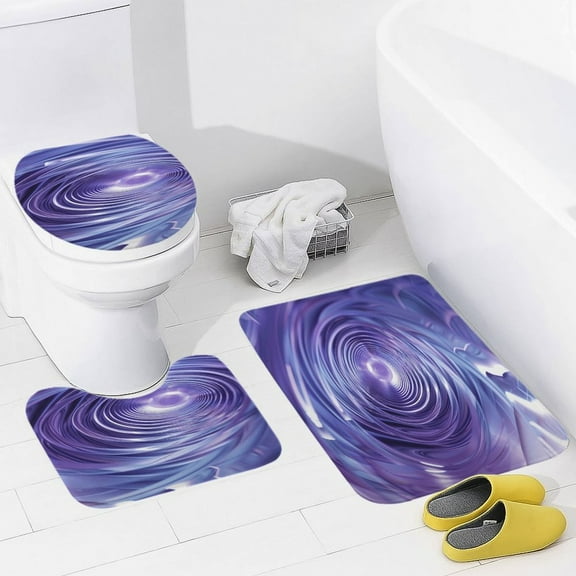 3D Abstract Lines Bathroom Mats Set of 3 Pieces，Non Slip Non Slip Mats, Washable Mats, Decorative Carpets for Bathrooms, Kitchens, And Bedrooms.