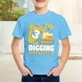 thumbnail image 2 of SUYIDA Boys Excavator Graphic Tee Casual Short Sleeve Shirt For Outdoor Play And Everyday Summer Wear Ages 3 To 13 Years Light Blue,6-7 Years, 2 of 4