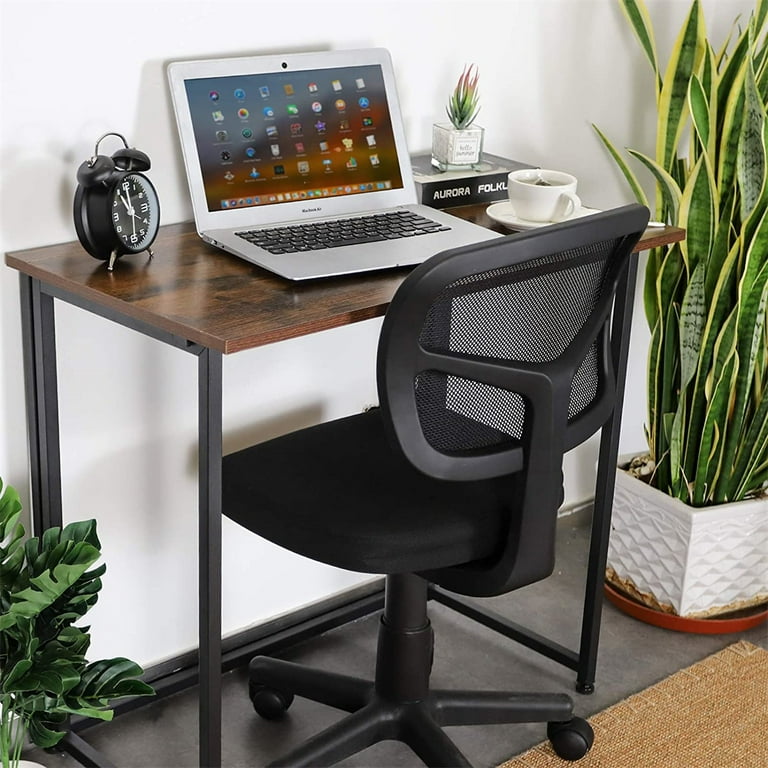 Folding Computer Desk 32 Inch Home Office Desk for Small Spaces Foldable Computer Table Laptop Table Writing Desk Compact Study Reading Table with Wood Metal Rustic Brown Walmart