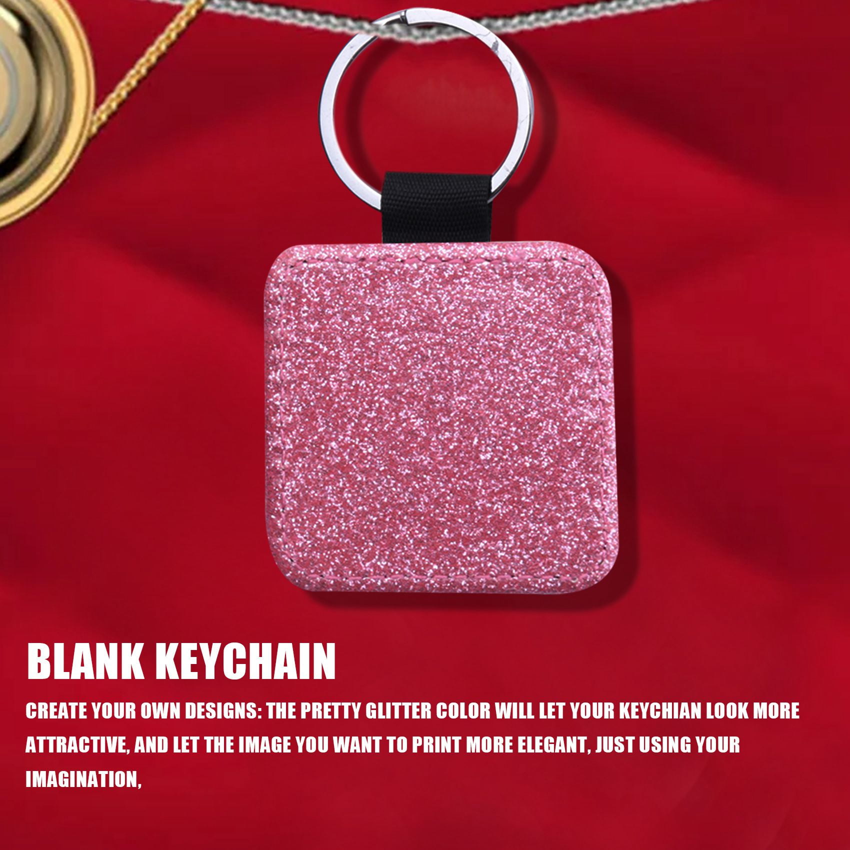 sublimation keychain blanks 12 Pack Sublimation Blanks Keychain 4 Types Glitter PU Leather