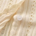 thumbnail image 5 of JOANKDMI Little Girls Pointelle Cardigan Sweaters Scalloped Trim Long Sleeve Button Up Knit Outerwear Coat Lightweight Casual Fall Spring Tops for Dress Wedding School Uniform, 5 of 6