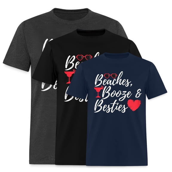 EcoLoom Beaches Booze Besties Weekend Bachelorette Getaway Short Sleeve Unisex T Shirt