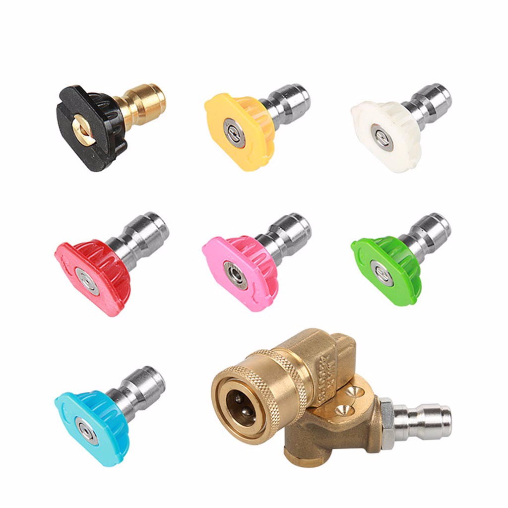 4000 PSI. 5-Pack Pressure Washer Accessories Kit Universal Power Pressure Washer Spray Nozzle Tips Quick Connect Pivot Adapter Coupler 180 Degrees with 5 Rotation Angles