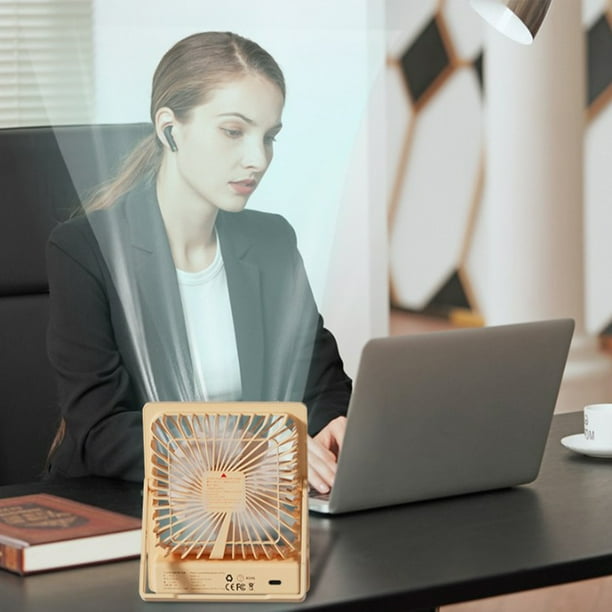 Ventilador portátil recargable con pantalla LED - Ventilador de escritorio plegable ajustable de 5 velocidades a 180° para viajes en casa y uso al aire libre