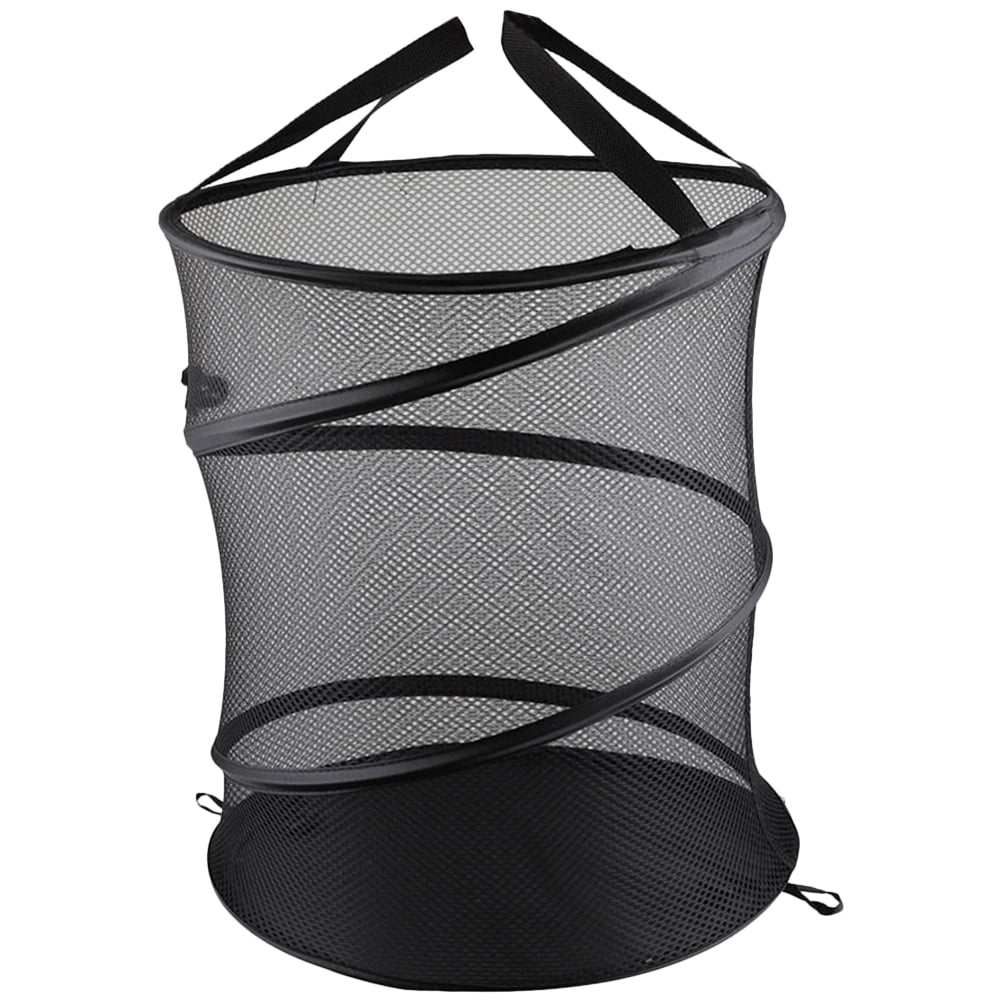 Foldable Mesh Laundry Washing Clothes Basket Round Laundry Basket for