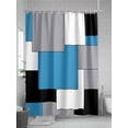thumbnail image 5 of Shower Curtain Abstract Geometric Bathroom Curtains with Hooks, Waterproof Fabric Mid Century Blue Bath Shower Curtains Set for Bathroom Bathtubs Decor 36x72 Inch, 5 of 8