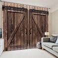 thumbnail image 2 of Rustic Wooden Barn Door Curtains for Living Room Decoration Rod Pocket Wood Brown Door Window Curtains Farmhouse Art Printed Bedroom Window Drapes Treatment Fabric[170x200cm], 2 of 10