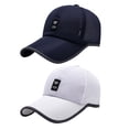 thumbnail image 1 of 2x sombrero de visera curva en de malla de camionero sólido de béisbol para hombre ajustable, 1 of 9