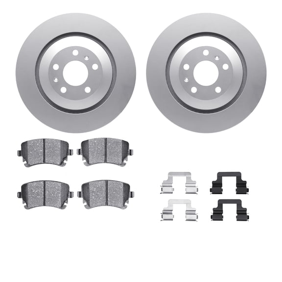 Dynamic Friction Company Rear Geospec Brake Rotors with 5000 Advanced Brake Pads includes Hardware 4512-73127