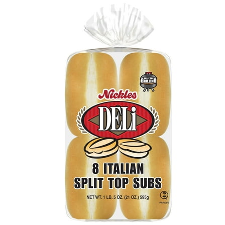 Nickles Bakery Italian Split Top Buns, 6-Inch, 8 Count, 21-Ounce.