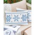 thumbnail image 6 of Blue Snowflake Christmas Throw Pillow Cover 12 x 20 Inch Decorative Pillow Cover Xmas Abstract Art Winter Lumbar Pillowcase Seasonal Rectangle Cushion Case for Couch Sofa Bed Living Room, 6 of 7