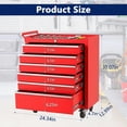 thumbnail image 2 of 6-Drawer Rolling Tool Cabinet with Lock Drawer Liners and Side Handle Red Mobile Toolbox for Garage and Workshop Red, 2 of 7