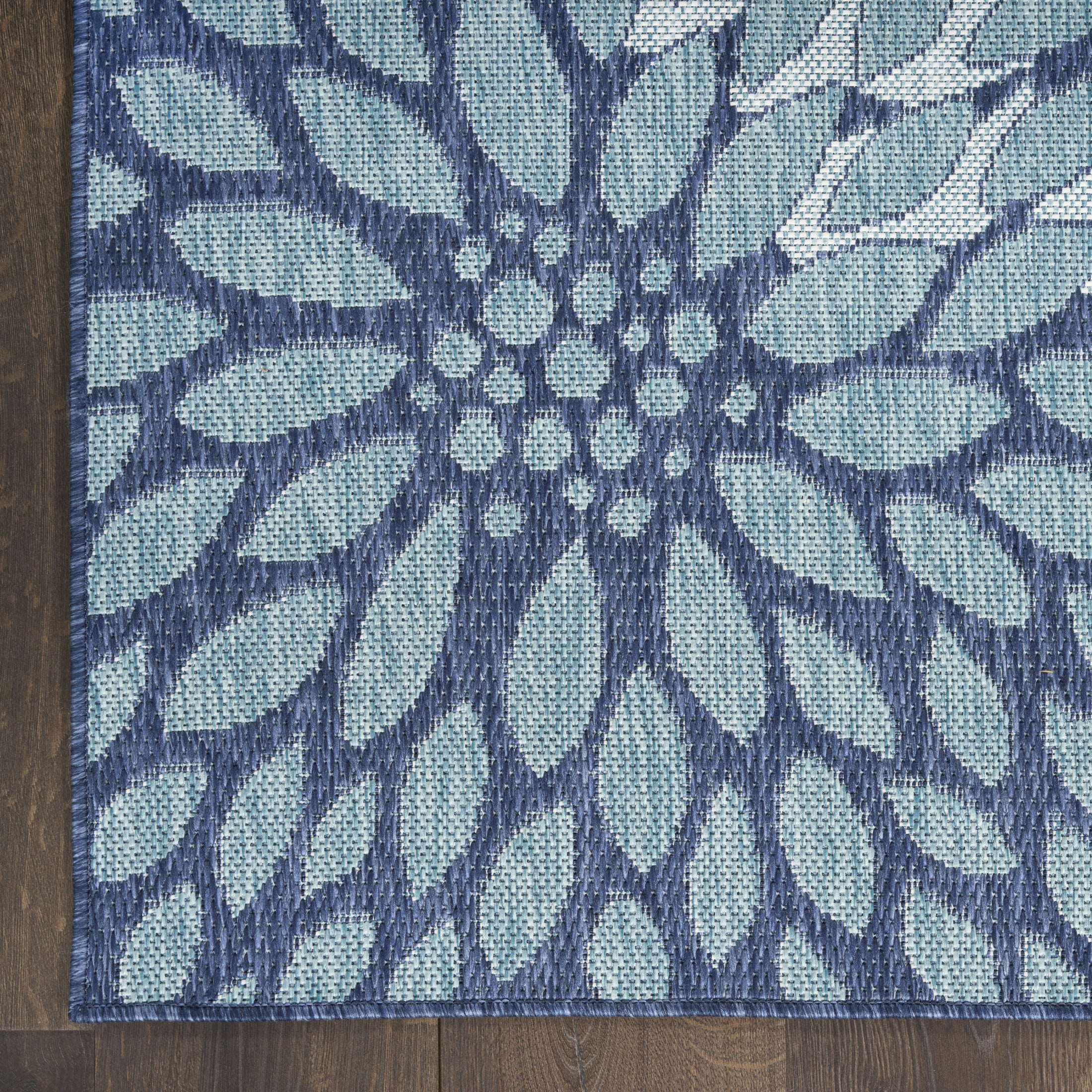 Nourison Garden Oasis 2' x 6' Navy Tropical Rug