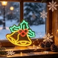 thumbnail image 5 of Cififendec Christmas Neon Sign Light, 10.2"×9.4", Usb Powered Dual Use Hanging Tabletop Neon Lamp with Festive Motifs for Window Mantel Holiday Lighting, 5 of 6