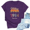 thumbnail image 3 of yievot Funny T Shirts 40th Birthday Gift for Women Vintage 1984 Shirt Letter Print Retro Party Tops Casual Short Sleeve Tee, 3 of 4