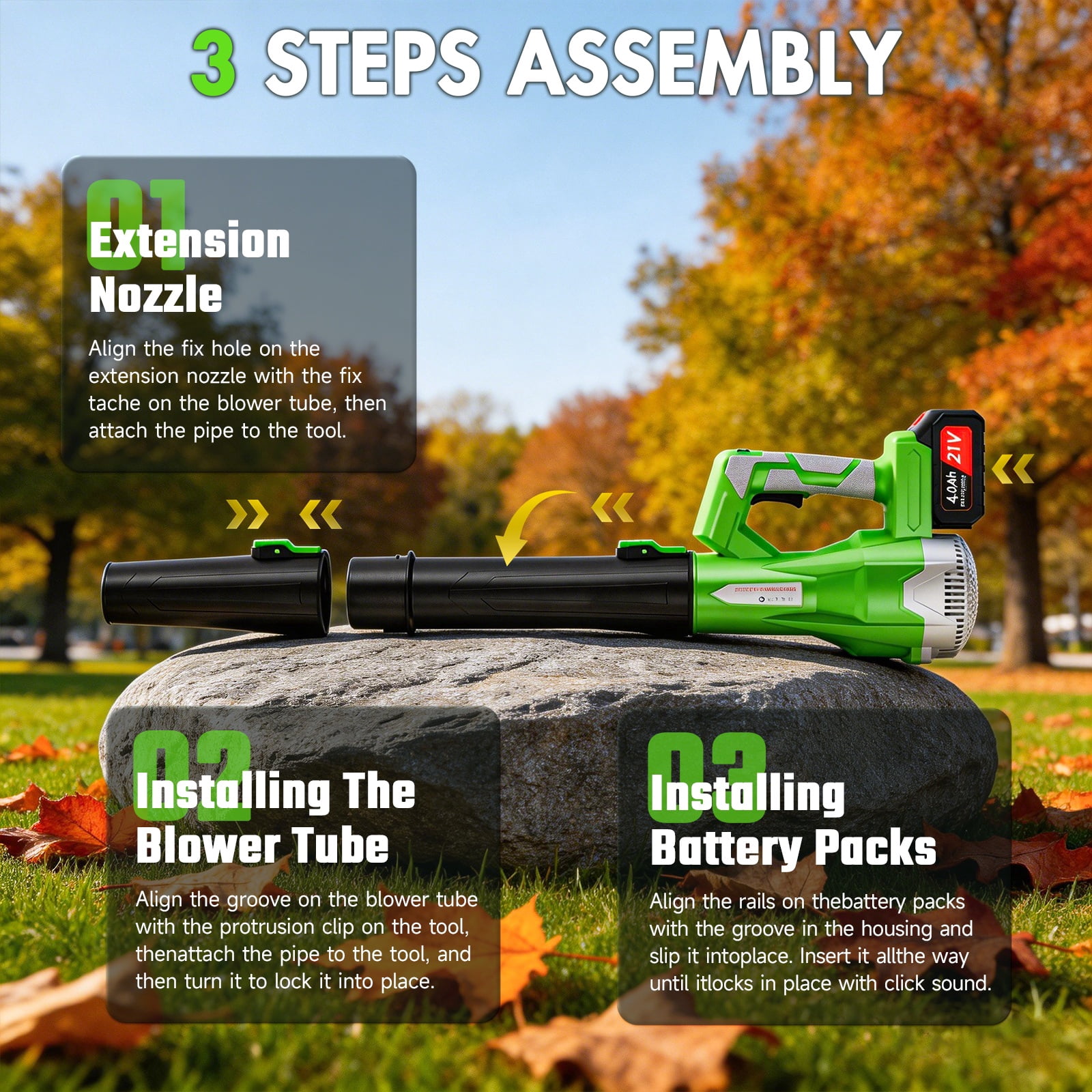 CATGOOD 21V Cordless Leaf Blower 750CFM 200MPH, 6 Speed Electric Leaf Blower with 2×4.0Ah Batteries for Lawn, Patio, Yard and Dust Cleaning