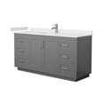 thumbnail image 6 of Wyndham Collection Miranda 66" Wood Single Bathroom Vanity in Gray/Nickel, 6 of 7