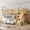 Natural(Twin XL over Full), variant on Harper & Bright Designs House Bunk Bed Twin XL over Queen with Storage Shelves and Wardrobe, Wood Floor Bunk Bed Frame with Ladders and Slides for Boys Girls, White