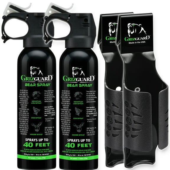 UDAP Griz Guard Bear Pepper Spray with Holster, 7.9 oz, 2 Pack, 225GG2