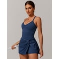 thumbnail image 2 of IWEMEK Women's Tennis Dresses Twist Front Split Ruffle Cami Dress with shorts Golf Active Dress, 2 of 7