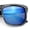 Grey Wood - Blue Mirror, variant on Kush Mirrored Brushed Plastic Wood Grain Iconic Horn Rim Sunglasses Grey Wood - Blue Mirror