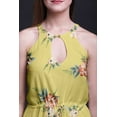thumbnail image 2 of Bimba Floral Women Sleeveless Crew Neck Halter Gown With Side Slits Maxi Dress-Large, 2 of 6