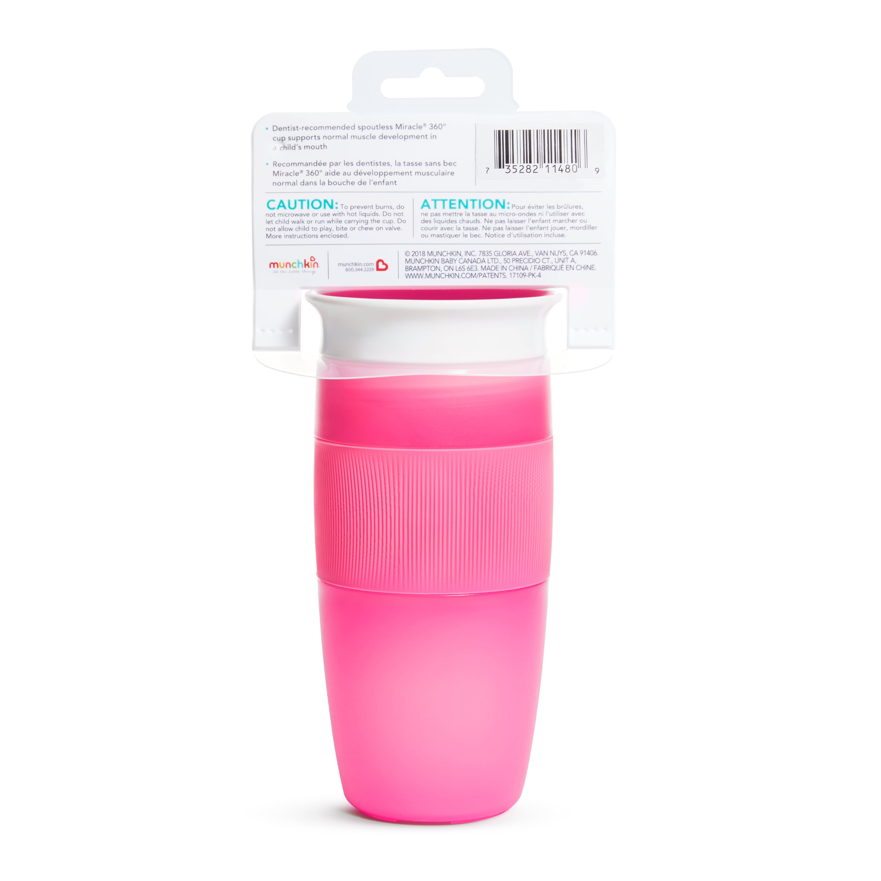 Munchkin Miracle 360 Toddler Sippy Cup 14 oz Pink Unisex