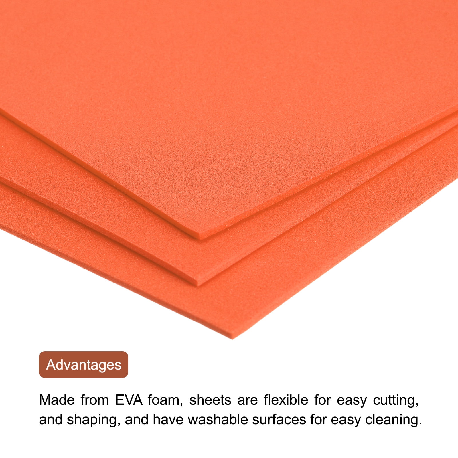 EVA Foam Sheets Orange 12 Inch x 9 Inch 2mm Thickness for Crafts DIY Pack of 30