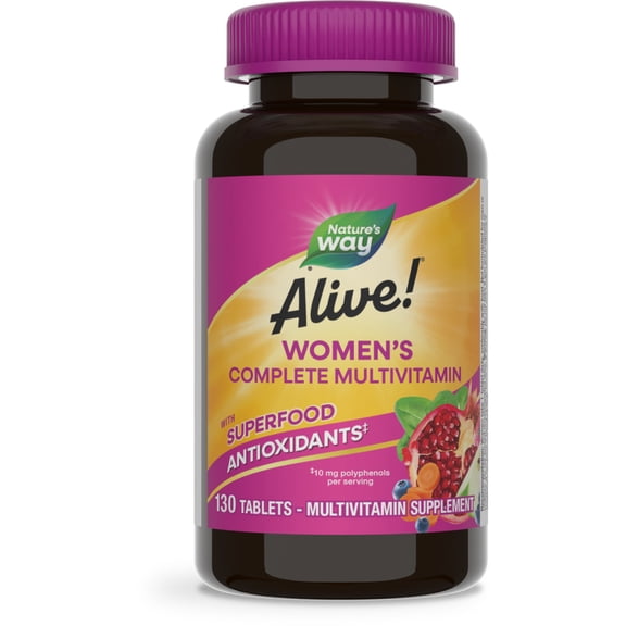 Nature’s Way Alive! Complete Multivitamin for Women, Daily Vitamin, 130 ct