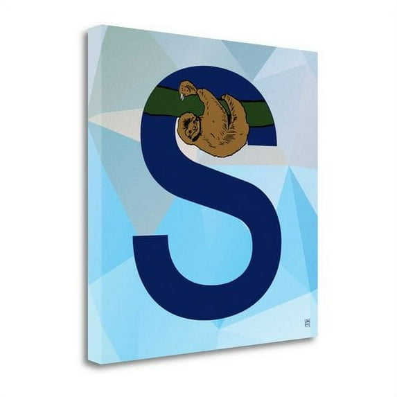 Tangletown Fine Art 'S' by Aubree Perrenoud Graphic Art on Wrapped Canvas in Blue