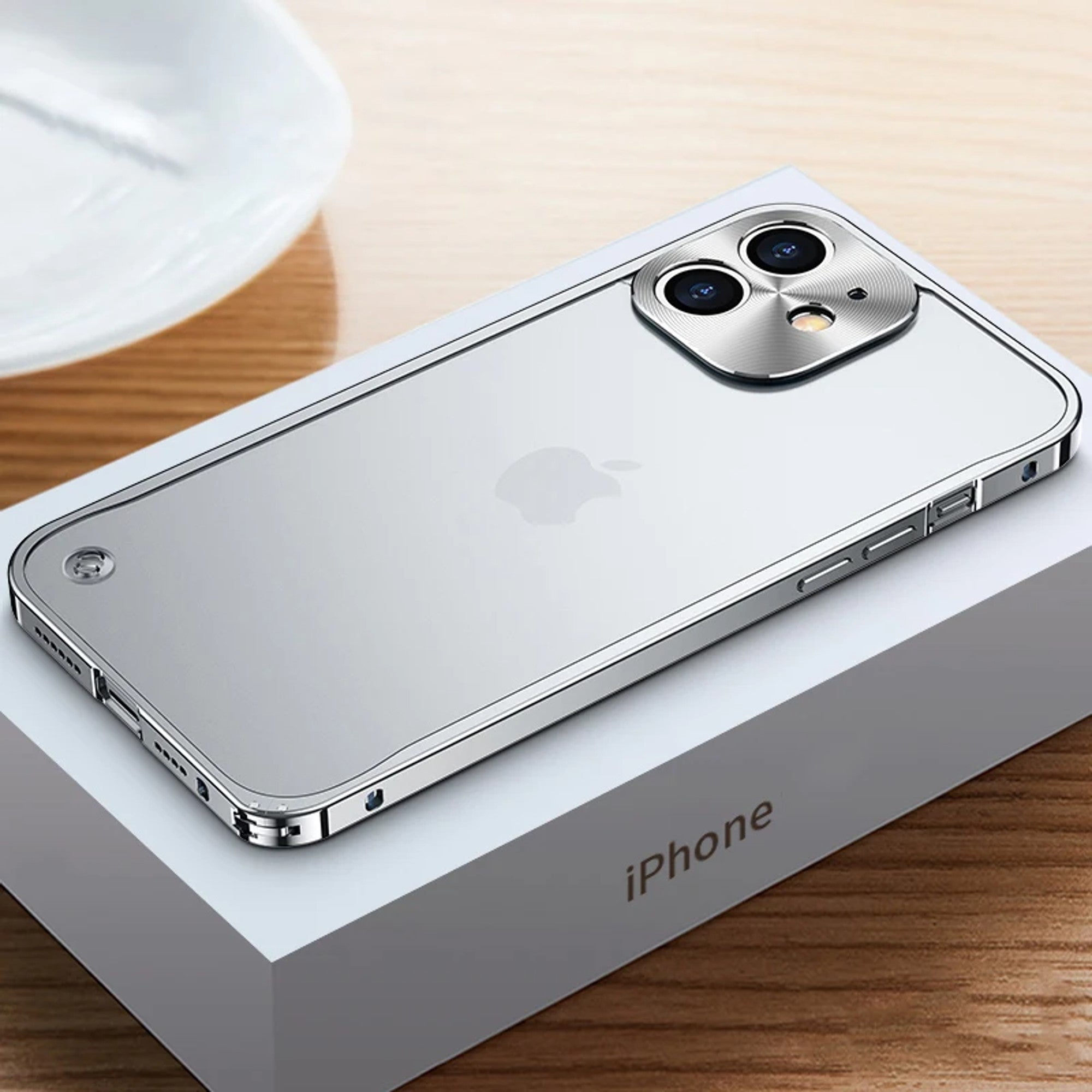 Aluminum Metal Bumper Frame iPhone 13 Pro Case (Silver) Matte