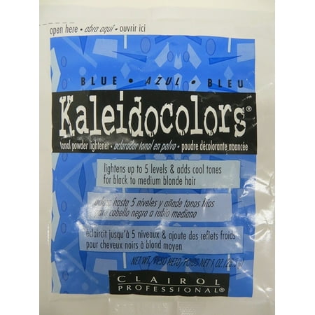 Kaleidocolors Blue Powder Lightener Packette, Ideal for dark brown to light blonde hair By