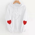 thumbnail image 2 of Yxbdin Womens Hoodies Plus Size Heart Print Pullover Lightweight Long Sleeve Sweatshirt Tops Comfortable Loose Fit Fall Clothes with Kangaroo Pocket, 2 of 5