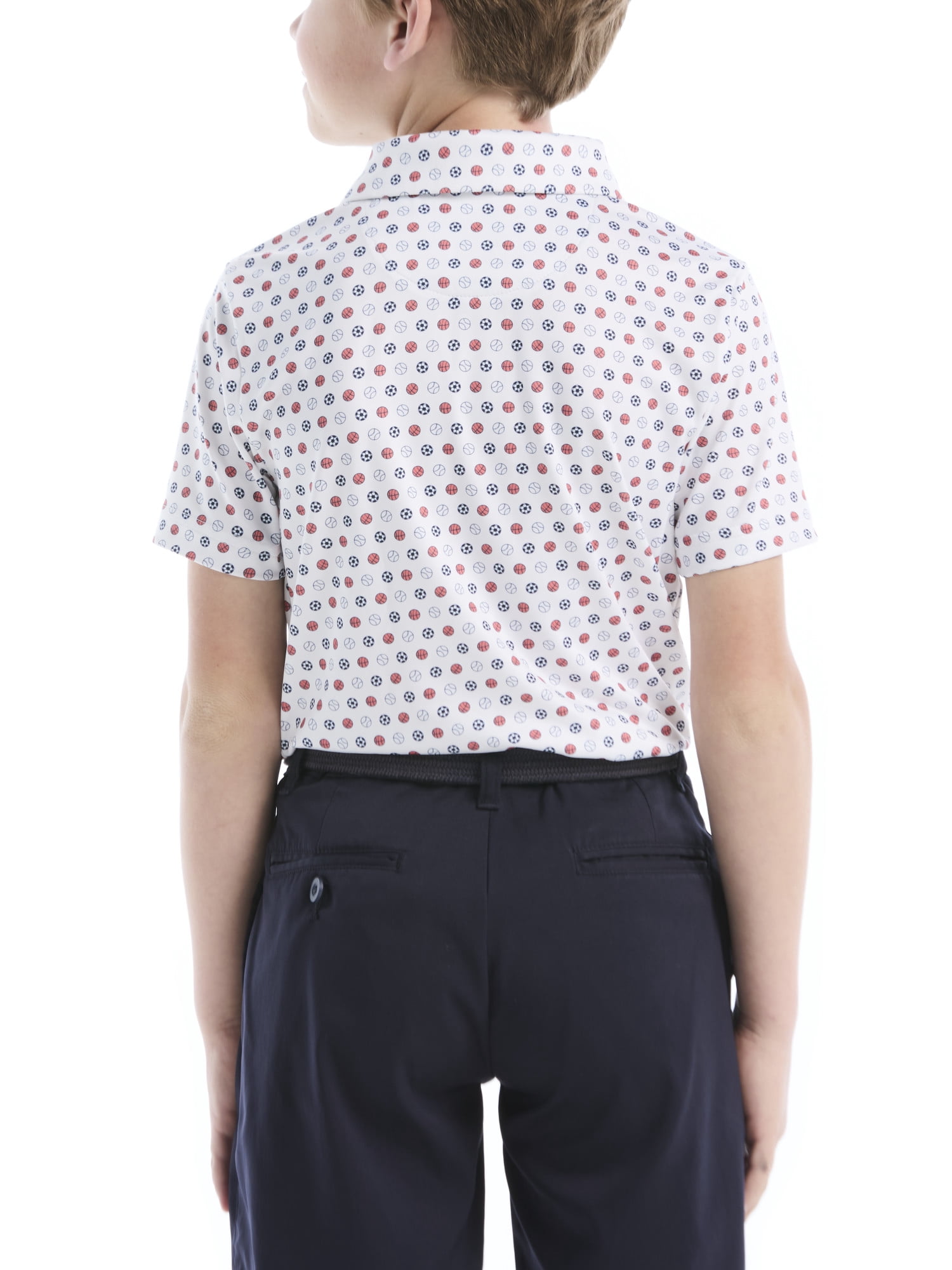 Ben Hogan Performance Little Boys and Big Boys Multi-Sports Printed Short Sleeve Golf Polo Shirt, Sizes 4-18