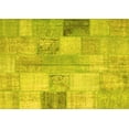 thumbnail image 1 of Ahgly Company Machine Washable Indoor Rectangle Patchwork Yellow Transitional Area Rugs, 8' x 10', 1 of 4