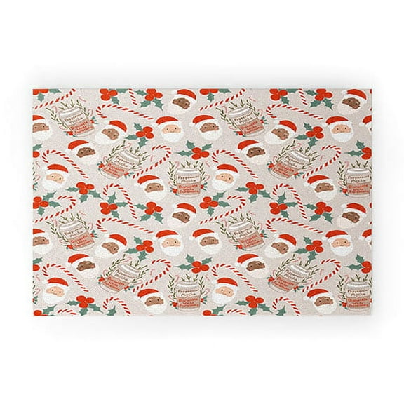 Society6 Dash And Ash Peppermint Mocha 30" x 20" Welcome Mat