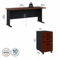 thumbnail image 2 of Scranton & Co Engineered Wood 72" Desk and File Cabinet in Hansen Cherry, 2 of 6